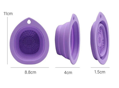 Premium Silicone Makeup Brush Cleaning Bowl  PowderPuff Scrubber The Ultimate Foldable Tool For Spo