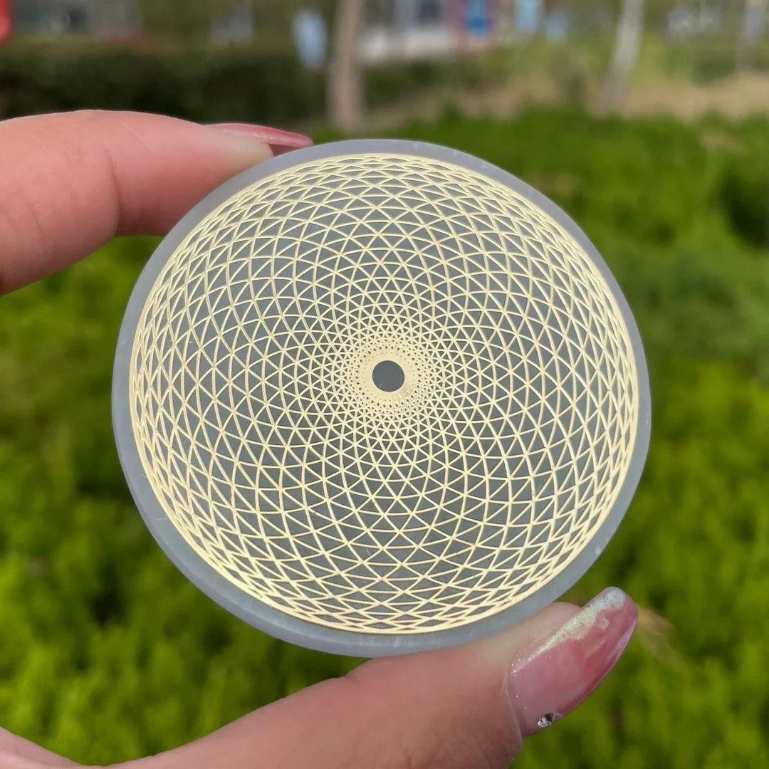 Natural Selenite Charging Plate Quartz Crystal Disk For Home Decor  Energy Refresh 2