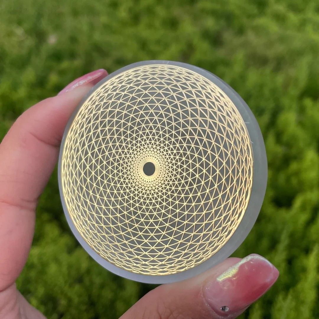 Natural Selenite Charging Plate Quartz Crystal Disk For Home Decor  Energy Refresh 4