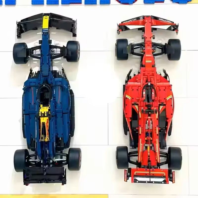 2025 Racing Car Building Blocks  Red  Blue Models 42206  42207 Kids Gift Set 1