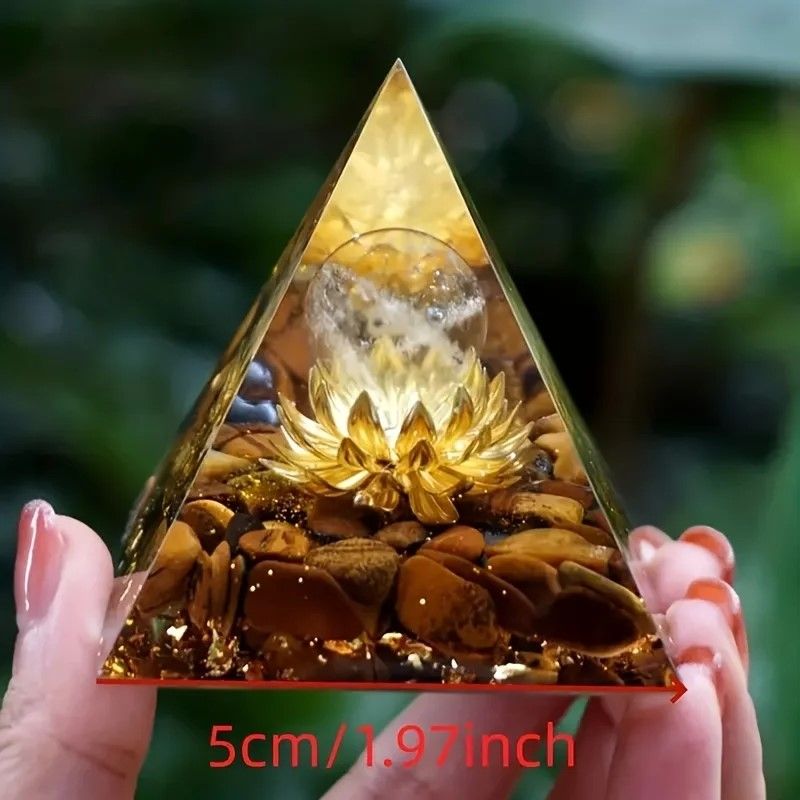 Crystal TigerEye Lotus Orgone Pyramid  PositiveEnergy Guide  Home Harmony 3