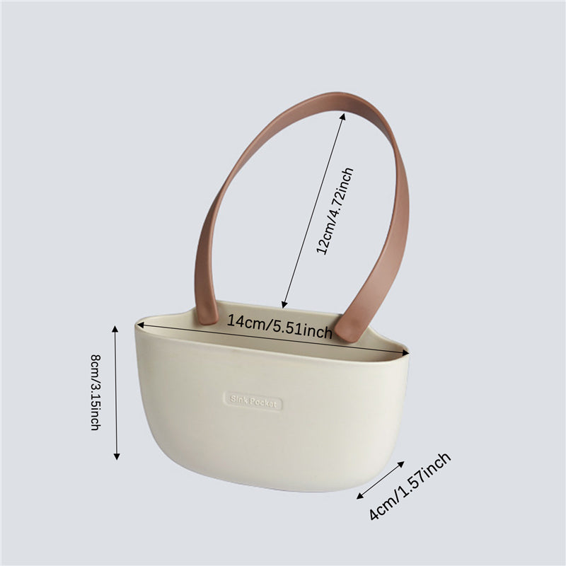 Practical Drain Rack Soap Sponge Holder Faucet Caddy, Tidy Kitchen Sink Holder Hanging Drain Basket Adjustable