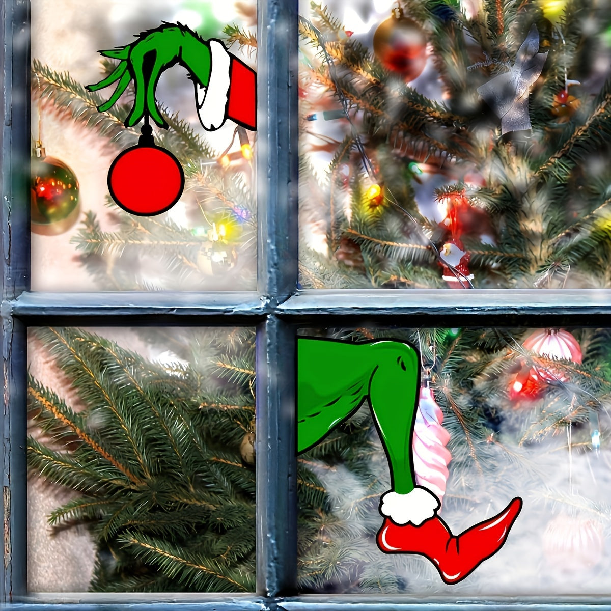 Christmas Decorations Welcome To Whoville Furry Green Santa Lair Decal Art Waterproof Christmas Sti 1