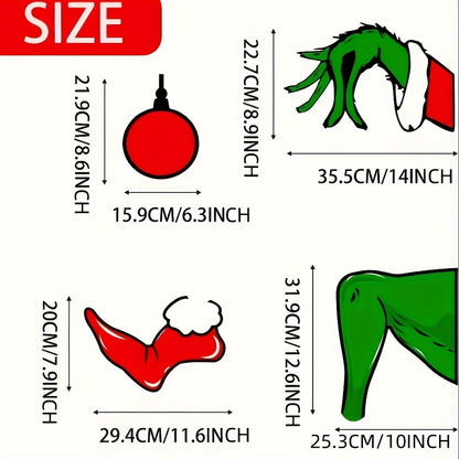 Christmas Decorations Welcome To Whoville Furry Green Santa Lair Decal Art Waterproof Christmas Sti 2