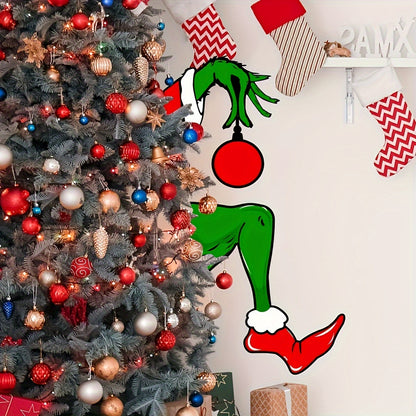 Christmas Decorations Welcome To Whoville Furry Green Santa Lair Decal Art Waterproof Christmas Sti 3