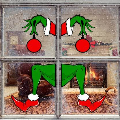 Christmas Decorations Welcome To Whoville Furry Green Santa Lair Decal Art Waterproof Christmas Sti 4