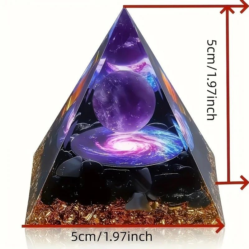 Harmony Sphere Amethyst Pyramid Stress Relief  WealthAttract Crystal Decor 2