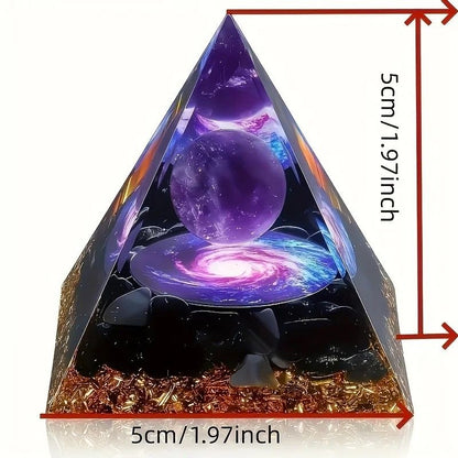 Harmony Sphere Amethyst Pyramid Stress Relief  WealthAttract Crystal Decor 2