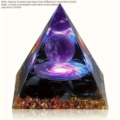 Harmony Sphere Amethyst Pyramid Stress Relief  WealthAttract Crystal Decor 4