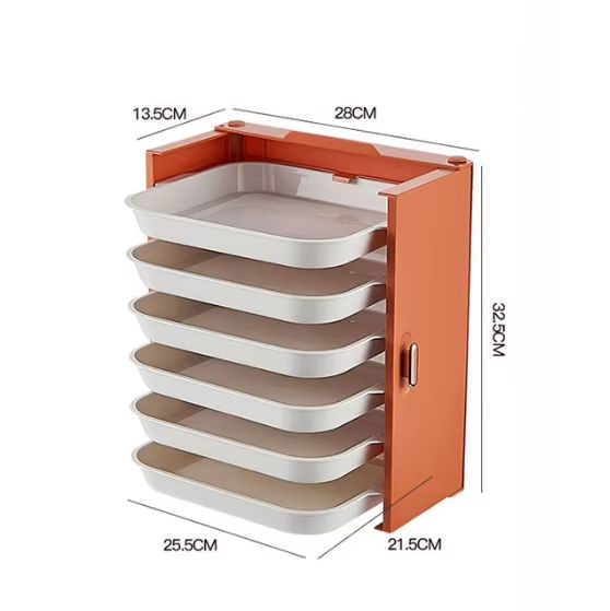 SpaceSaver 6Layer Foldable Kitchen Dish Tray Organizer Rack 9