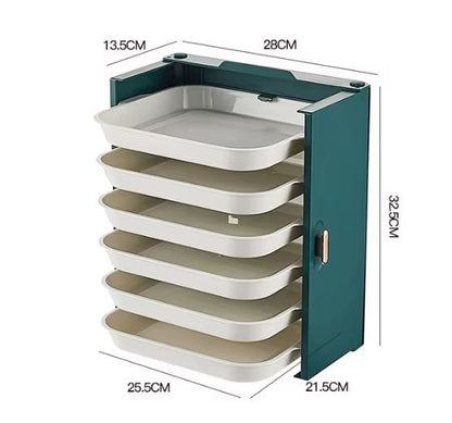 SpaceSaver 6Layer Foldable Kitchen Dish Tray Organizer Rack 13