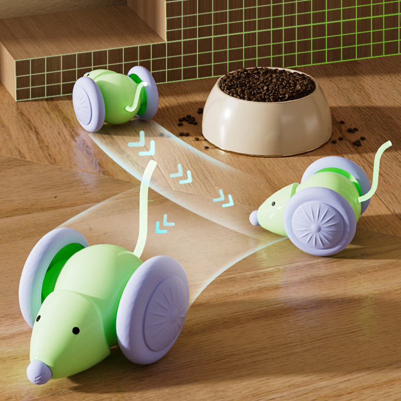 Automatic Teaser Cat Car Toy With Intelligent Obstacle Avoidance Rechargeable Interactive Cat Toy E 2
