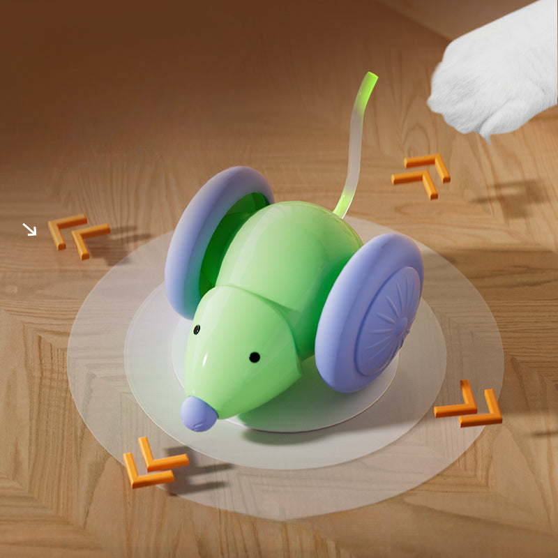 Automatic Teaser Cat Car Toy With Intelligent Obstacle Avoidance Rechargeable Interactive Cat Toy E 3