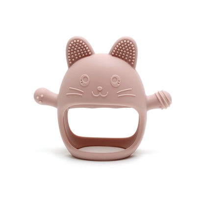 Cute Bunny Design Baby Teething Mittens Anti Sucking Hand Guard Food Grade Silicone Glove Chew Toy  5
