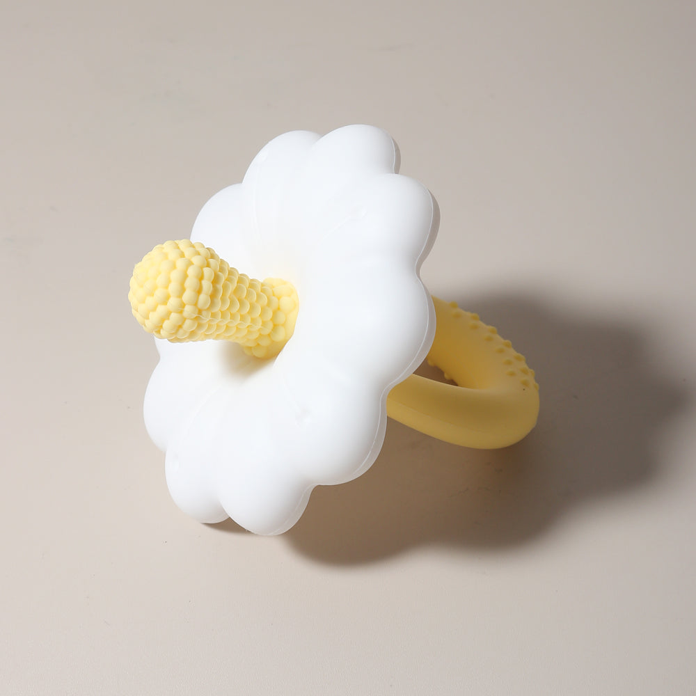 Teether silicone pacifier teether, hot sale Baby flower shape, free teether toy, big size baby BPA safe soothing teether