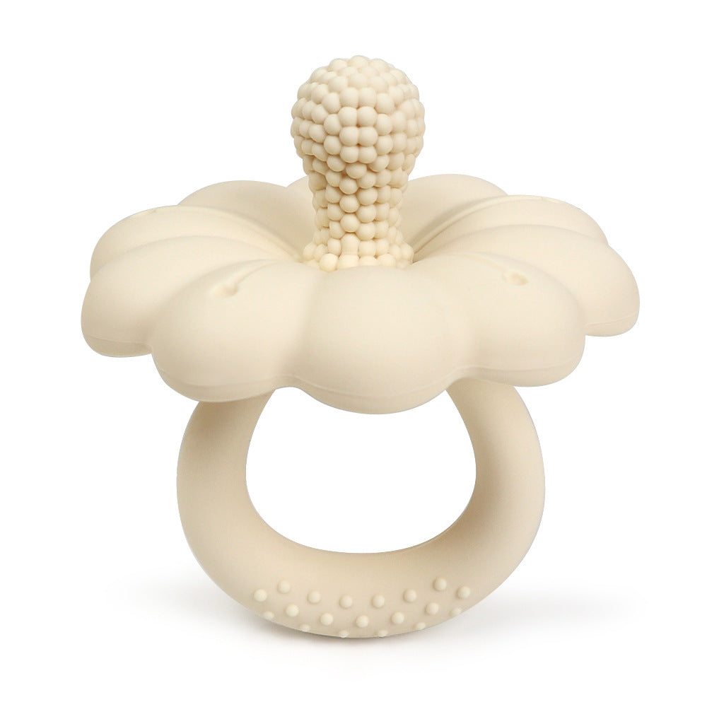Teether silicone pacifier teether, hot sale Baby flower shape, free teether toy, big size baby BPA safe soothing teether