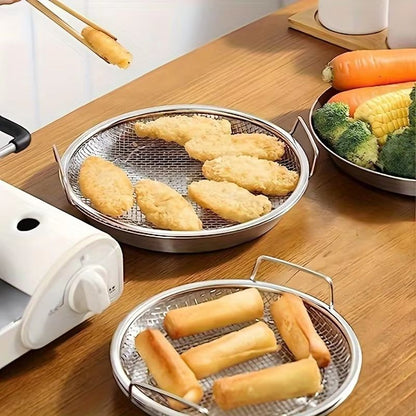 MegaDrain 304Stainless Steel Mesh Filter Tray  Round Basket For Frying And Kitchen Prep 3
