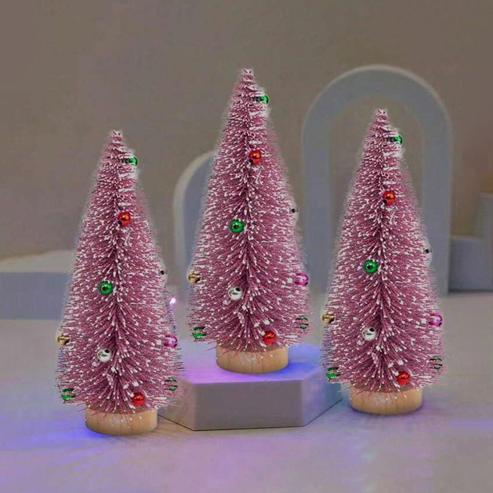 Mini Christmas Tree Cedar Tree Snowflake Pine Needle Tree Tabletop Miniature Doll House Festival Sn 1