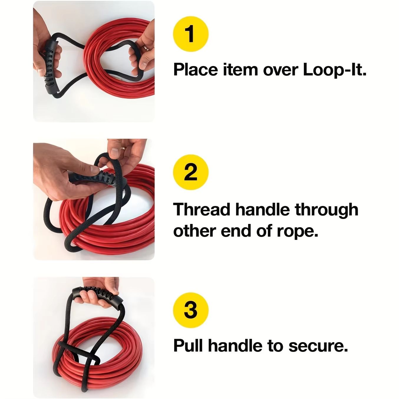 HandleHang MultiUse Storage Strap With Handle  For Extension Cords Hoses  SpaceSaving Organization 5