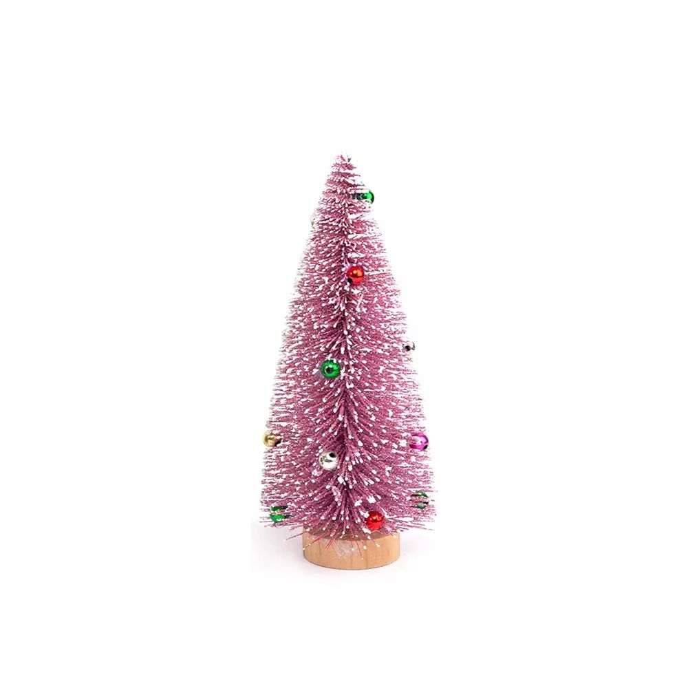 Mini Christmas Tree Cedar Tree Snowflake Pine Needle Tree Tabletop Miniature Doll House Festival Sn 4