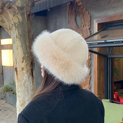 Thicken Plush Warm Fur Hat Fluffy Beanie Warm Thick Hat Mongolian Caps For Casual Trips Skiing Spor 1