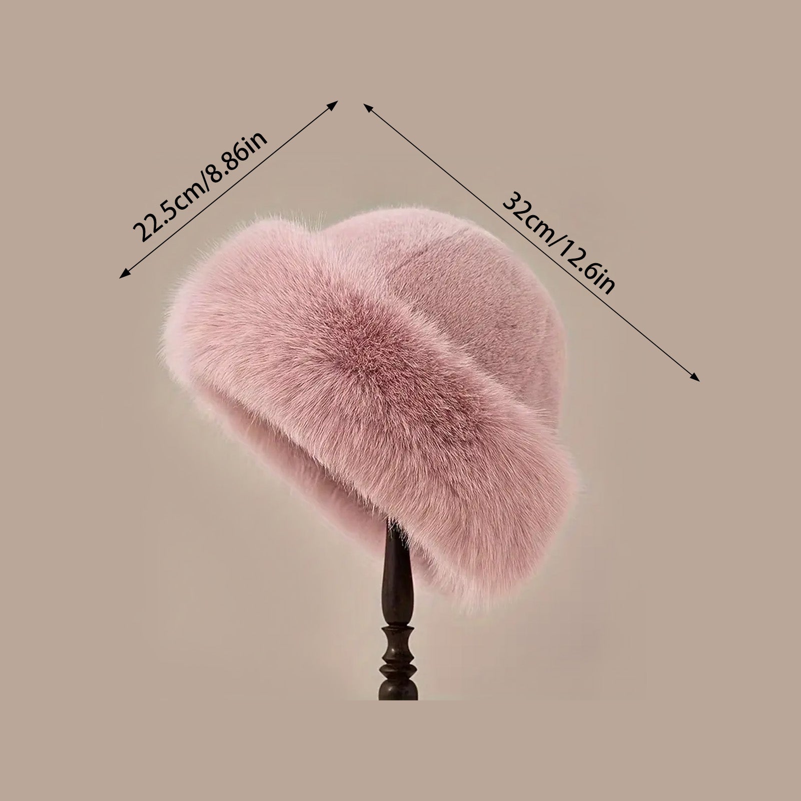 Thicken Plush Warm Fur Hat Fluffy Beanie Warm Thick Hat Mongolian Caps For Casual Trips Skiing Spor 4