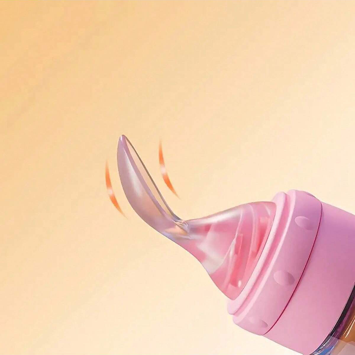 Portable Squeeze Feeding Bottle Soft Spoon Silicone Feeder With Cup Cap Colorful Silicone Baby Bott 4