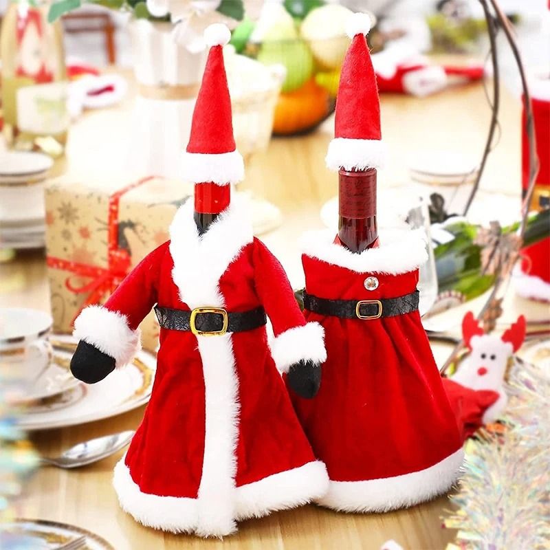 Christmas Wine Bottle Sweater Cover