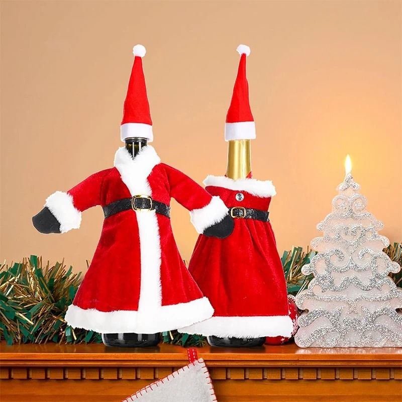 Christmas Wine Bottle Sweater Cover 1