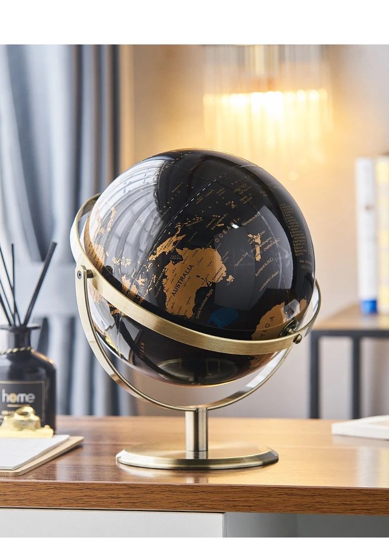 Elegant Crafted Globe Modern Desk World Map Globe For Home Study  Decor 9