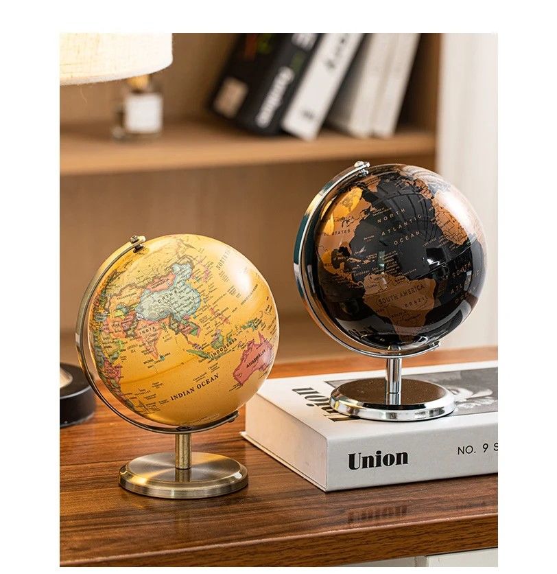 Elegant Crafted Globe Modern Desk World Map Globe For Home Study  Decor 12