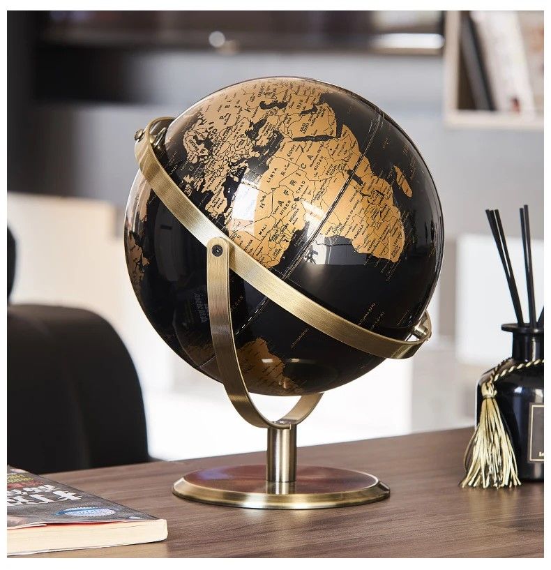 Elegant Crafted Globe Modern Desk World Map Globe For Home Study  Decor 13
