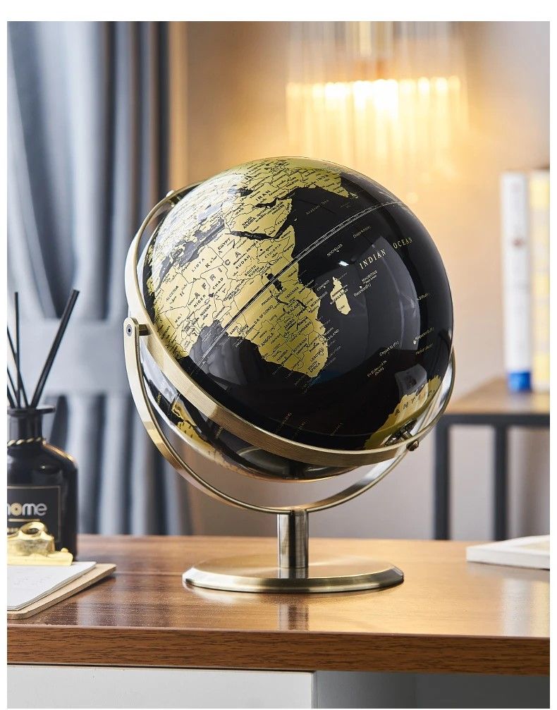 Elegant Crafted Globe Modern Desk World Map Globe For Home Study  Decor 14