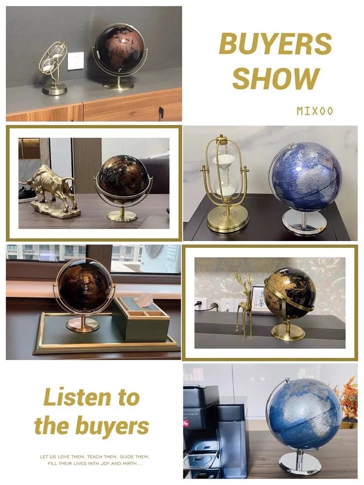 Elegant Crafted Globe Modern Desk World Map Globe For Home Study  Decor 1