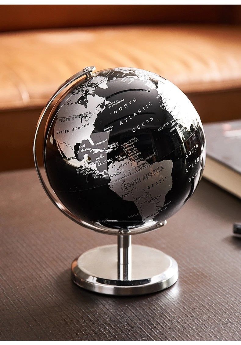 Elegant Crafted Globe Modern Desk World Map Globe For Home Study  Decor 7