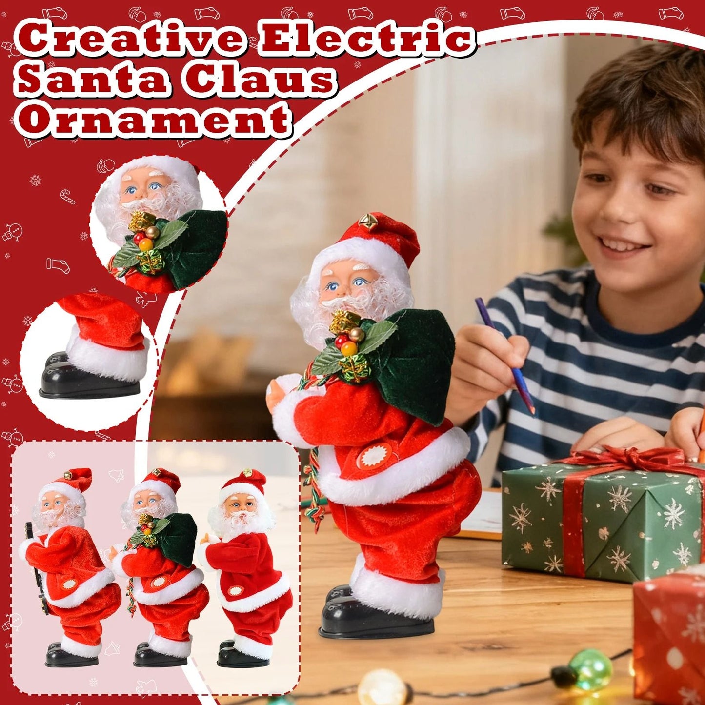 Electric Santa Claus Plush Decoration 5