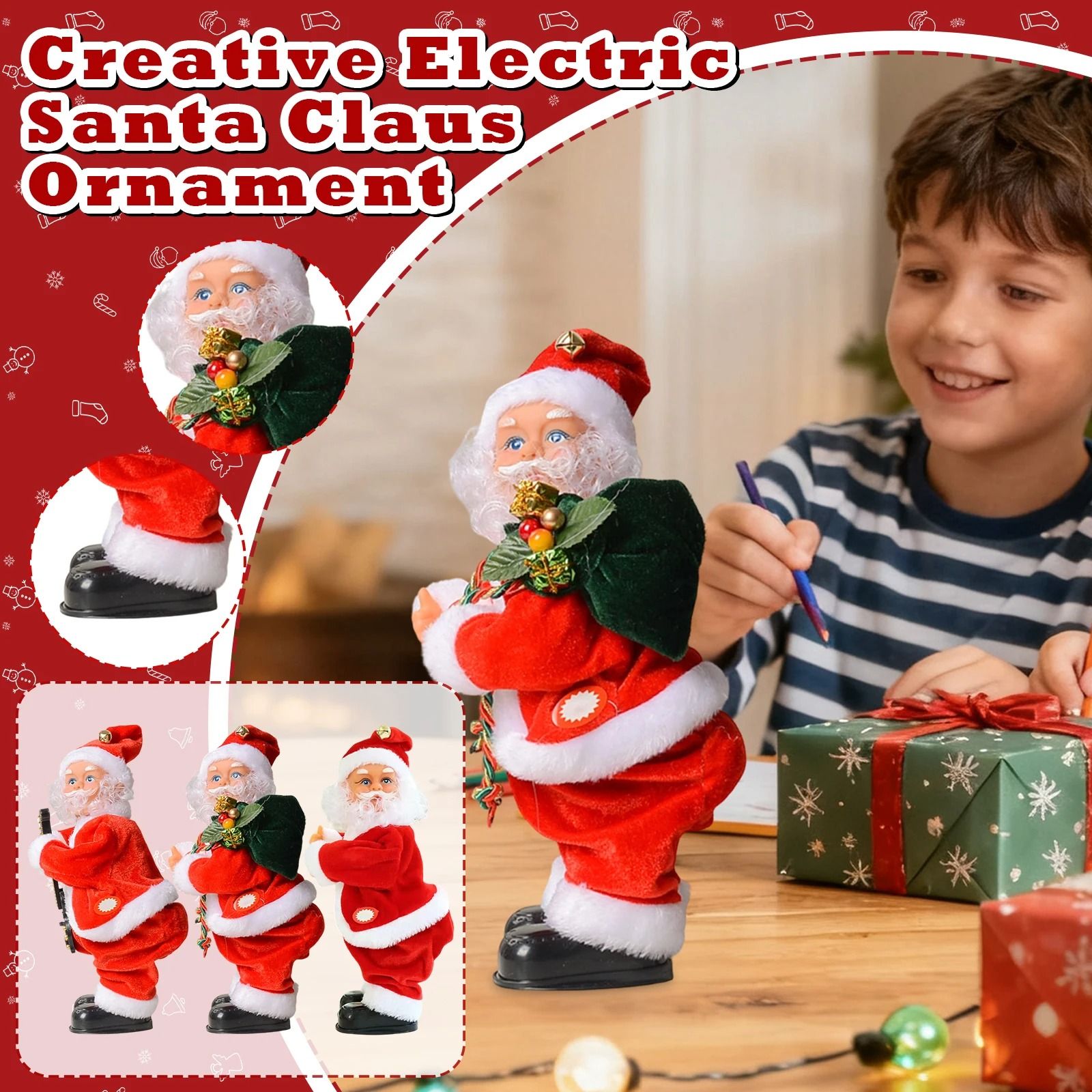 Electric Santa Claus Plush Decoration 5