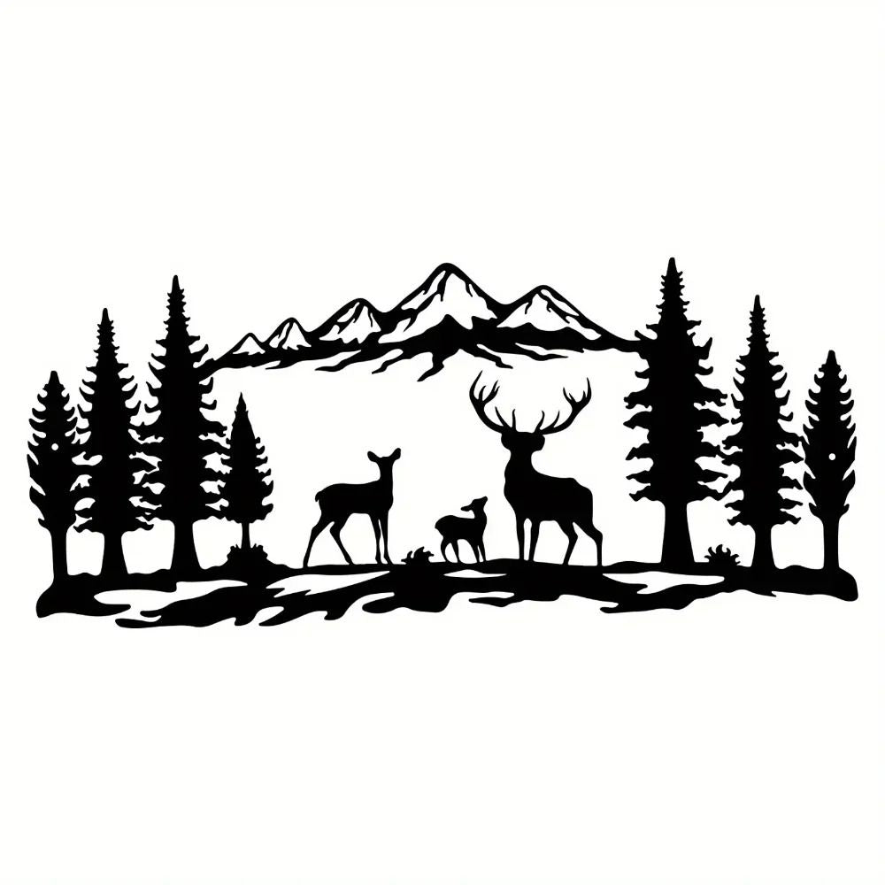 Mountain Forest Metal Wall Art 3