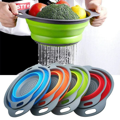 Silicone Folding Drain Basket For Fruit And Vegetable Washing 1