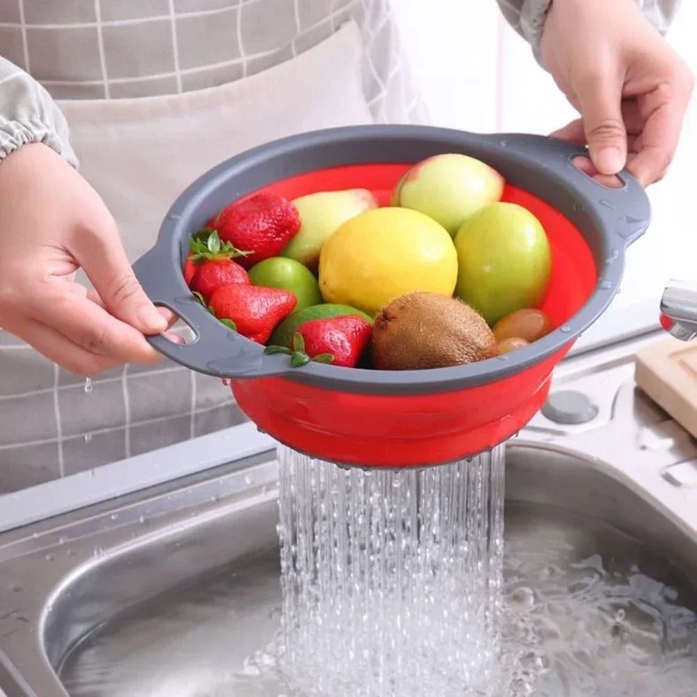 Silicone Folding Drain Basket For Fruit And Vegetable Washing 4