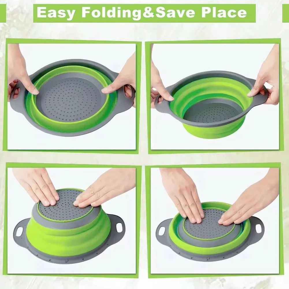 Silicone Folding Drain Basket For Fruit And Vegetable Washing 5