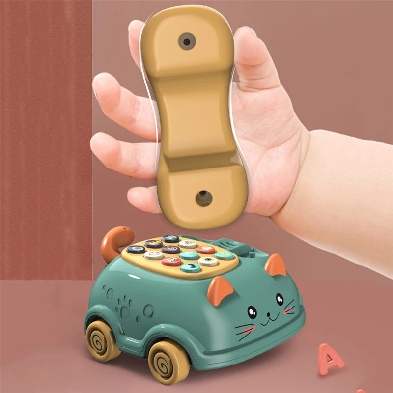 Interactive Learning Toy With Lights Montessori Cat Telephone Story Early Education Musical Phone T 1