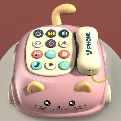 Interactive Learning Toy With Lights Montessori Cat Telephone Story Early Education Musical Phone T 2