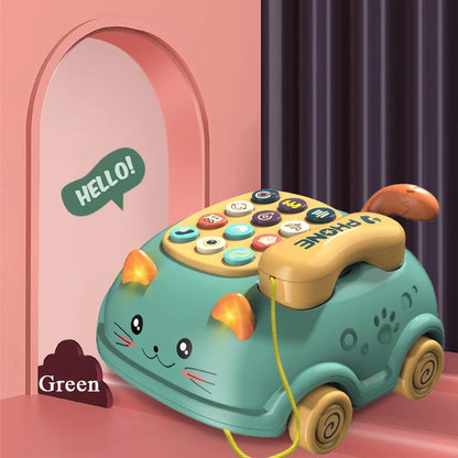 Interactive Learning Toy With Lights Montessori Cat Telephone Story Early Education Musical Phone T 5