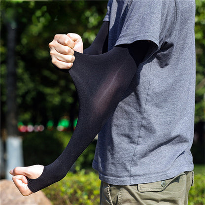 Summer Cool Arm Sleeve Ice Silk, High Elasticity Cycling Finger Sleeve