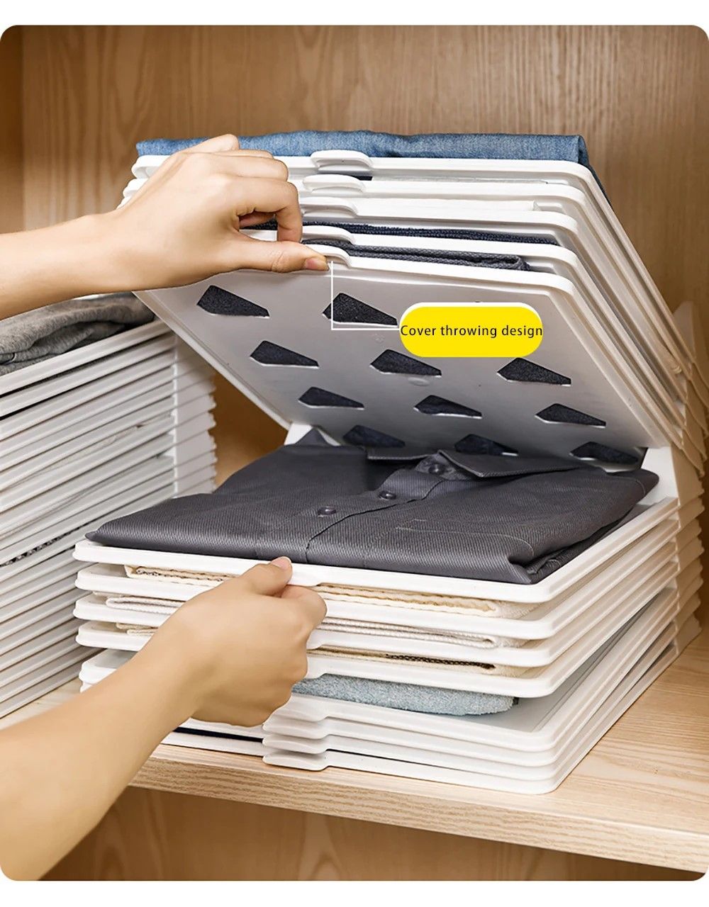 ClothesMaster Layered Folding  Stacking Board  Smart Closet Organizer For Shirts  Pants 2