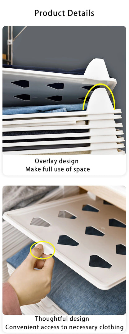 ClothesMaster Layered Folding  Stacking Board  Smart Closet Organizer For Shirts  Pants 8