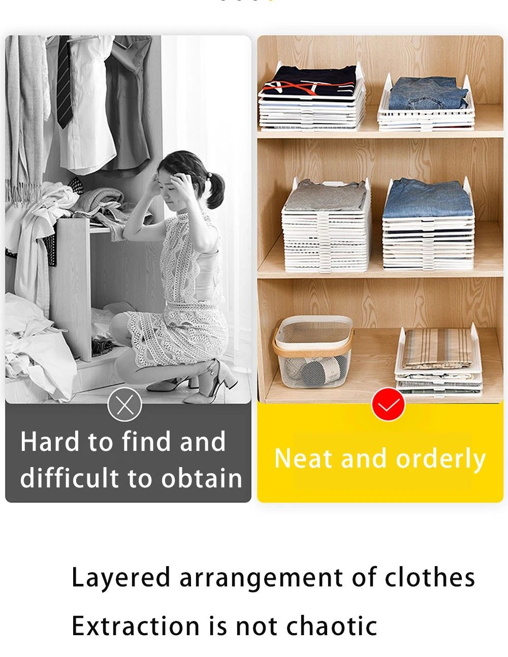 ClothesMaster Layered Folding  Stacking Board  Smart Closet Organizer For Shirts  Pants 10