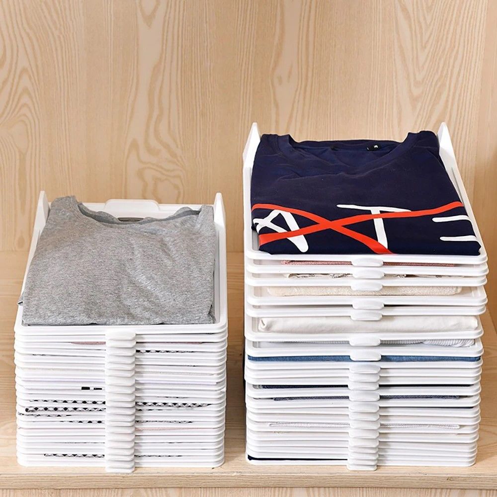 ClothesMaster Layered Folding  Stacking Board  Smart Closet Organizer For Shirts  Pants 11