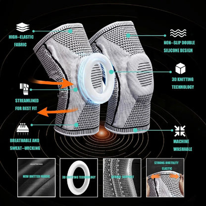 Maximum Support Knee Sleeve Sports Running Gym Joint Pain Relief Double Compression Knee Sleeve Sup